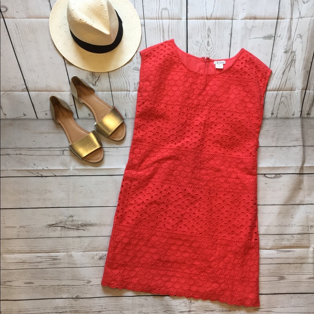 Coral shift dress